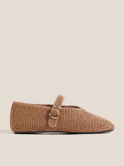 TENDANCE Mary Jane ballet flats (textile/genuine leather)