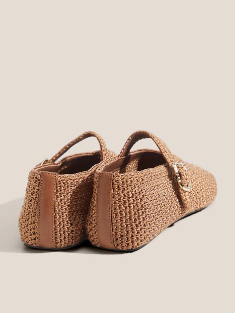 TENDANCE Mary Jane ballet flats (textile/genuine leather)