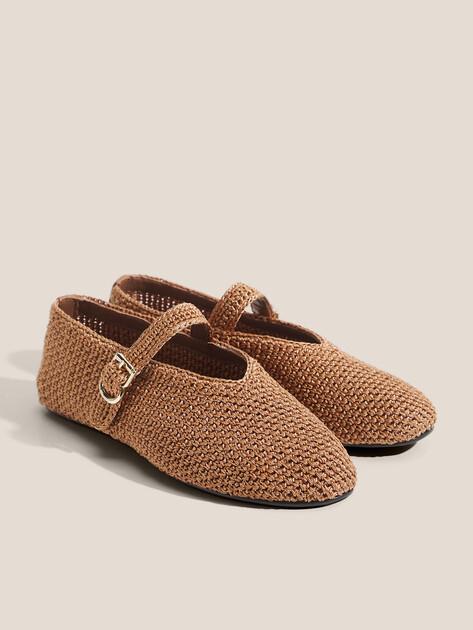 TENDANCE Mary Jane ballet flats (textile/genuine leather)