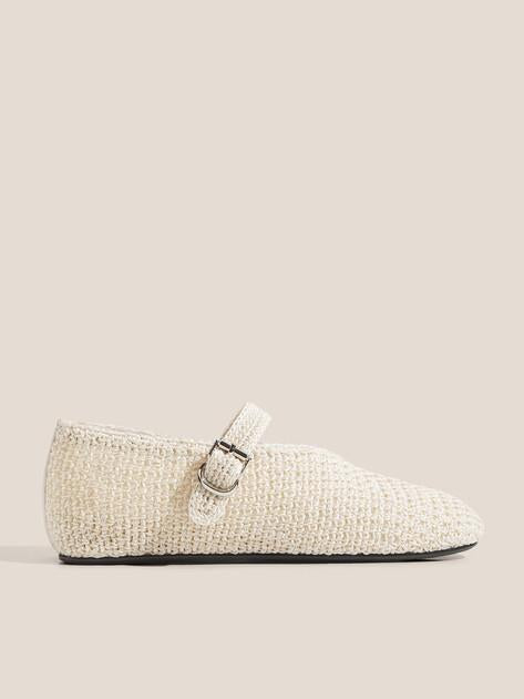 TENDANCE Mary Jane ballet flats (textile/genuine leather)