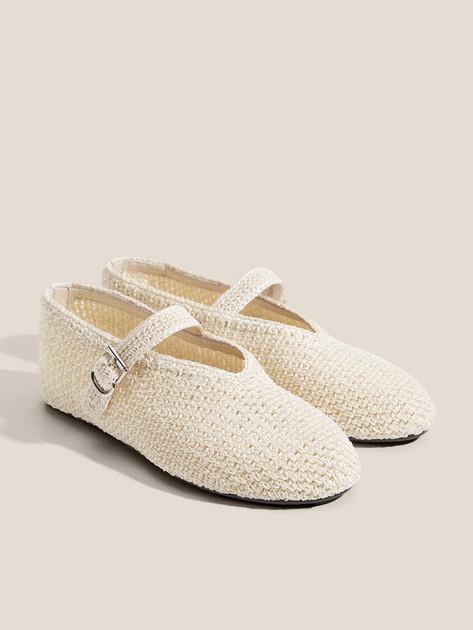 TENDANCE Mary Jane ballet flats (textile/genuine leather)