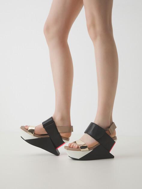 UNITED NUDE Delta Wedge Sandals (genuine leather/faux leather)