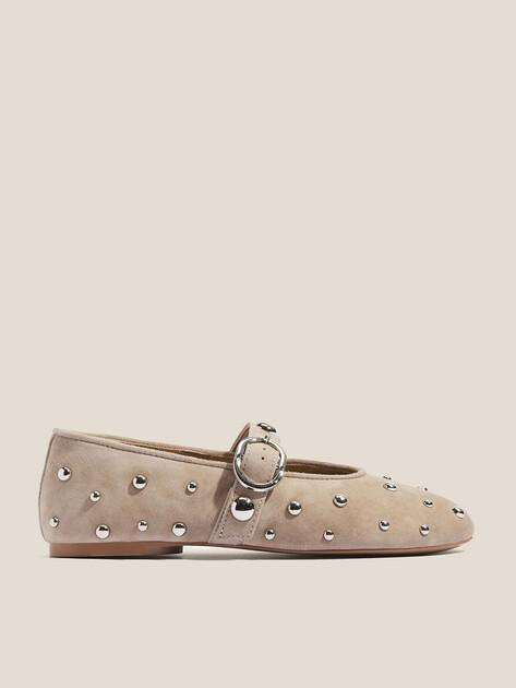 TENDANCE Mary Jane ballet flats (natural suede)