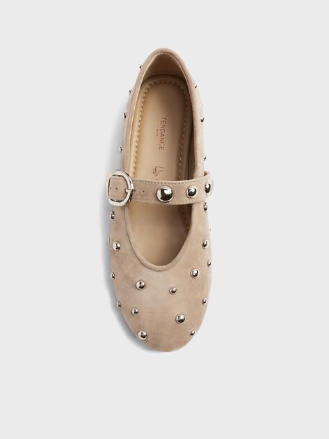 TENDANCE Mary Jane ballet flats (natural suede)