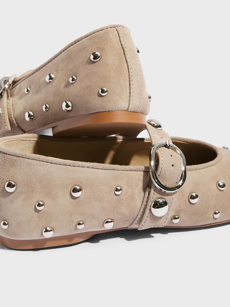 TENDANCE Mary Jane ballet flats (natural suede)
