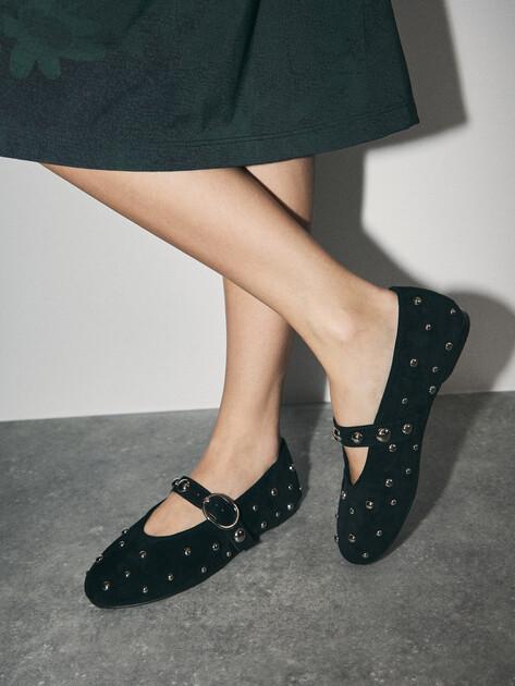 TENDANCE Mary Jane ballet flats (natural suede)