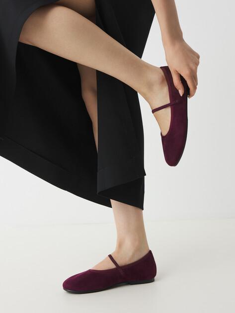 TENDANCE Mary Jane ballet flats (natural suede)