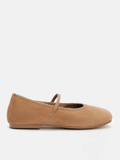 TENDANCE Mary Jane ballet flats (natural suede)