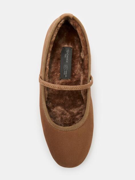 TENDANCE Mary Jane ballet flats (natural suede)