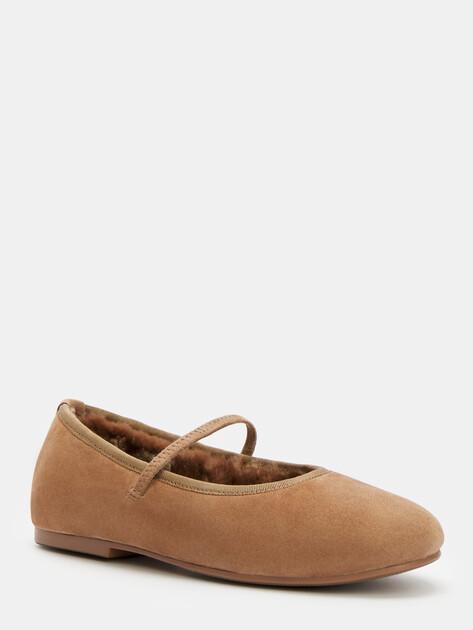 TENDANCE Mary Jane ballet flats (natural suede)