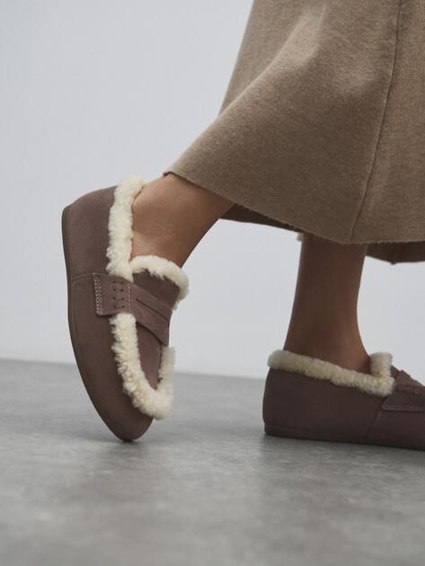 TENDANCE Loafers (natural suede/natural fur)