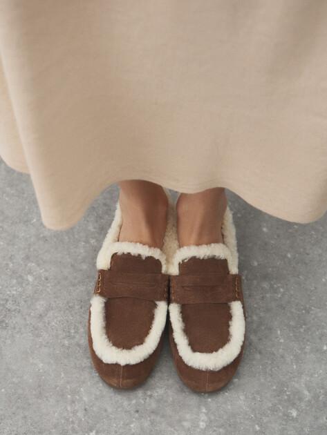 TENDANCE Loafers (natural suede/natural fur)