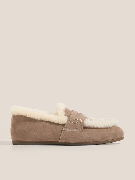 TENDANCE Loafers (natural suede/natural fur)
