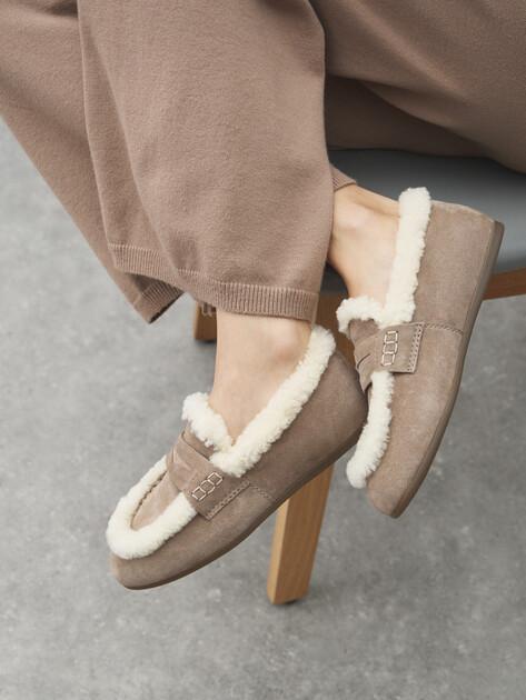 TENDANCE Loafers (natural suede/natural fur)