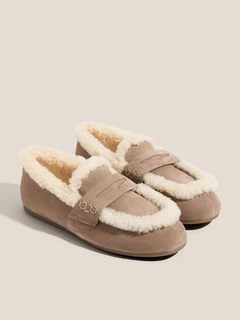 TENDANCE Loafers (natural suede/natural fur)
