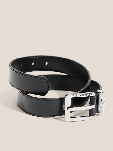 KARL LAGERFELD Ikon Pin Slider H3 Belt (Genuine Leather)