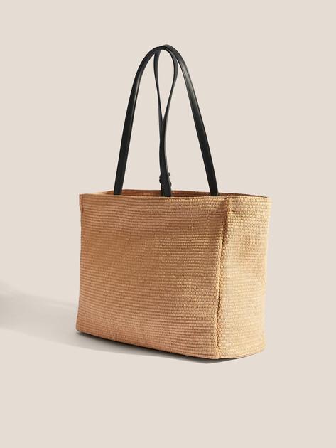 KARL LAGERFELD k/signature flower raffia tote beach bag (polypropylene/polyester)