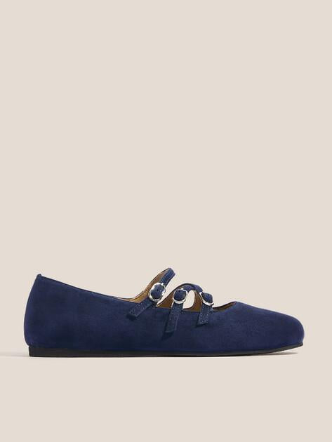 TENDANCE Mary Jane ballet flats (natural suede)