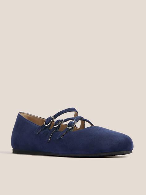 TENDANCE Mary Jane ballet flats (natural suede)