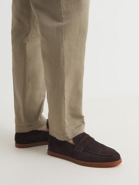 MAISON DAVID Loafers (natural suede/natural rubber sole)
