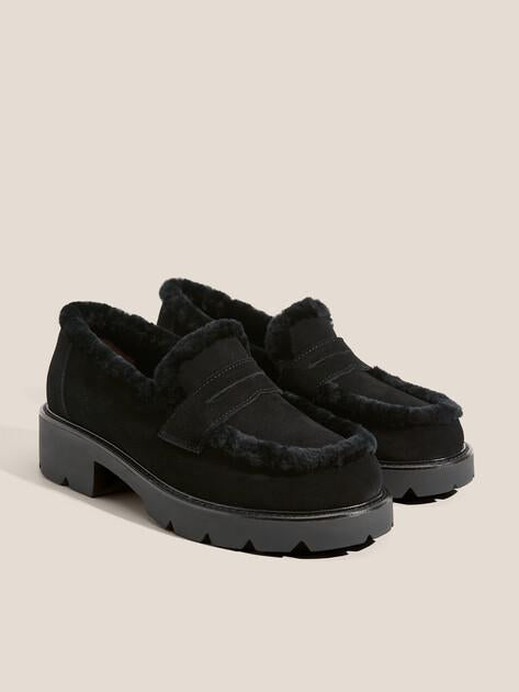 TENDANCE Loafers (natural suede/natural fur)