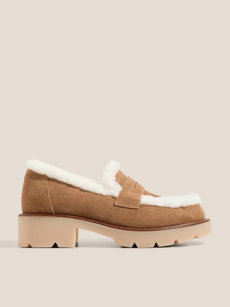 TENDANCE Loafers (natural suede/natural fur)