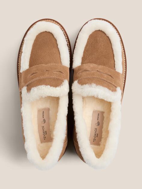 TENDANCE Loafers (natural suede/natural fur)
