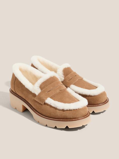 TENDANCE Loafers (natural suede/natural fur)