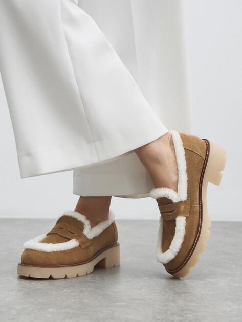 TENDANCE Loafers (natural suede/natural fur)