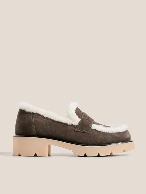 TENDANCE Loafers (natural suede/natural fur)