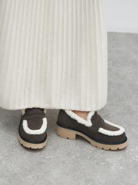 TENDANCE Loafers (natural suede/natural fur)
