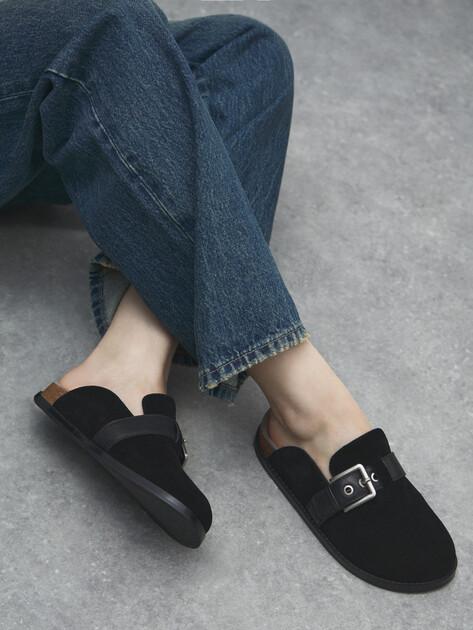 TENDANCE Slippers (genuine suede/genuine leather)