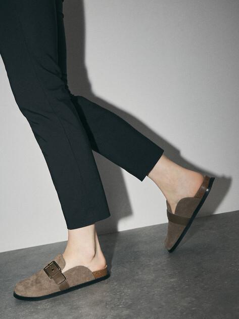 TENDANCE Slippers (genuine suede/genuine leather)