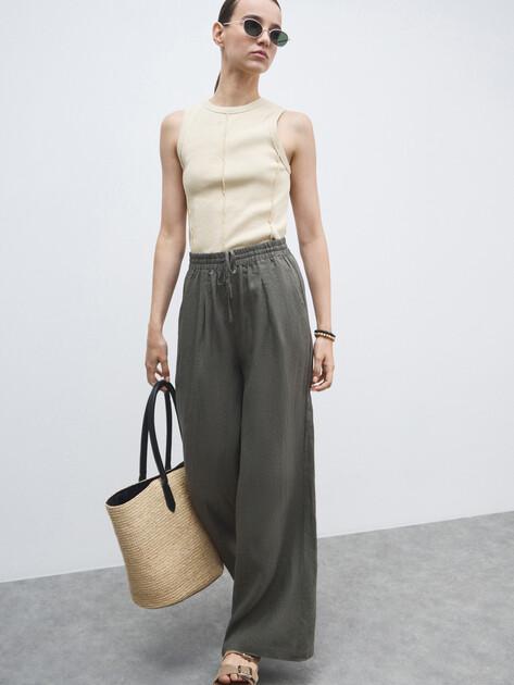 MAISON DAVID Palazzo trousers (linen)