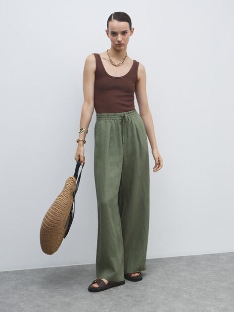 MAISON DAVID Palazzo trousers (linen)