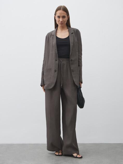 MAISON DAVID Palazzo trousers (linen)