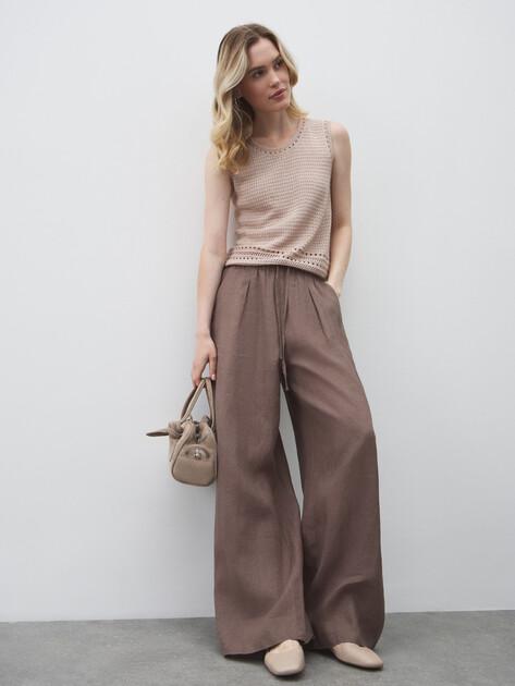 MAISON DAVID Palazzo trousers (linen)