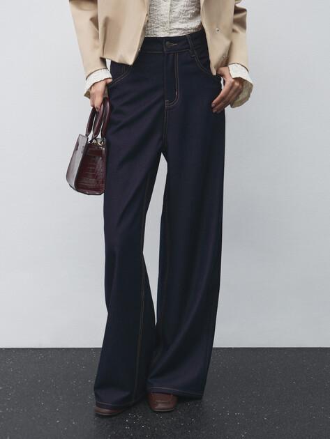 MAISON DAVID Wide-leg jeans (polyester/viscose)
