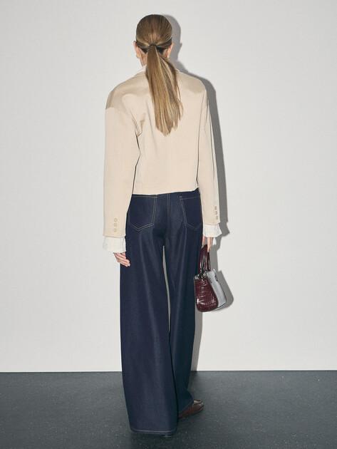 MAISON DAVID Wide-leg jeans (polyester/viscose)