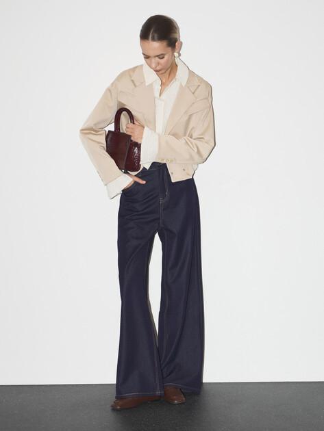 MAISON DAVID Wide-leg jeans (polyester/viscose)