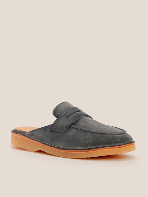 MAISON DAVID Mules (natural suede/natural rubber sole)