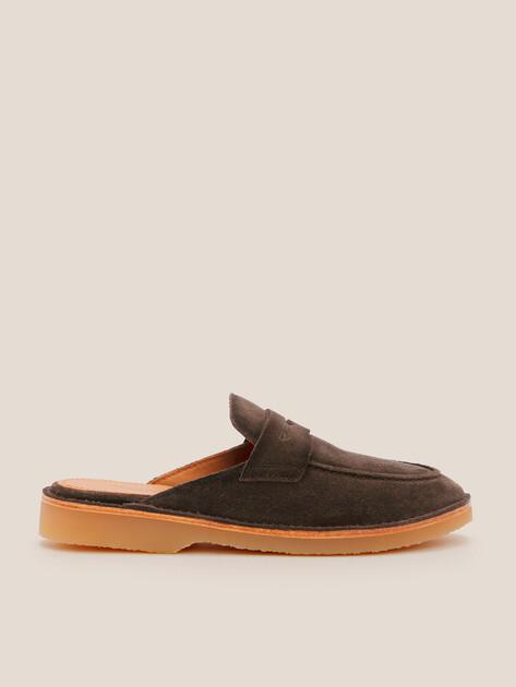 MAISON DAVID Mules (natural suede/natural rubber sole)