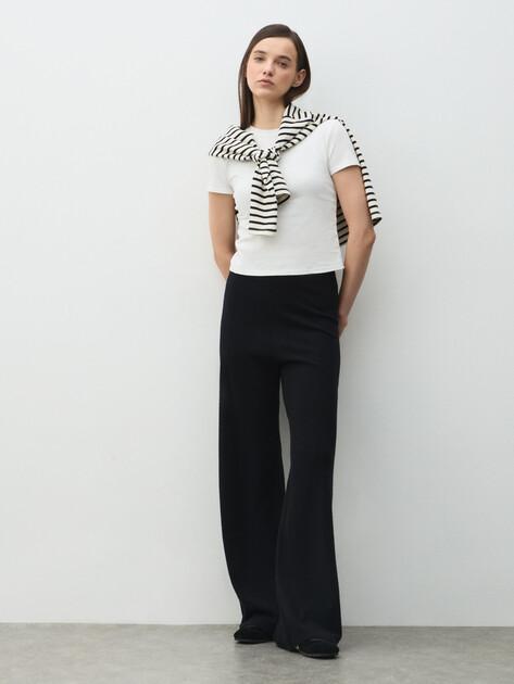 MAISON DAVID Wide-leg trousers (natural wool/cashmere)