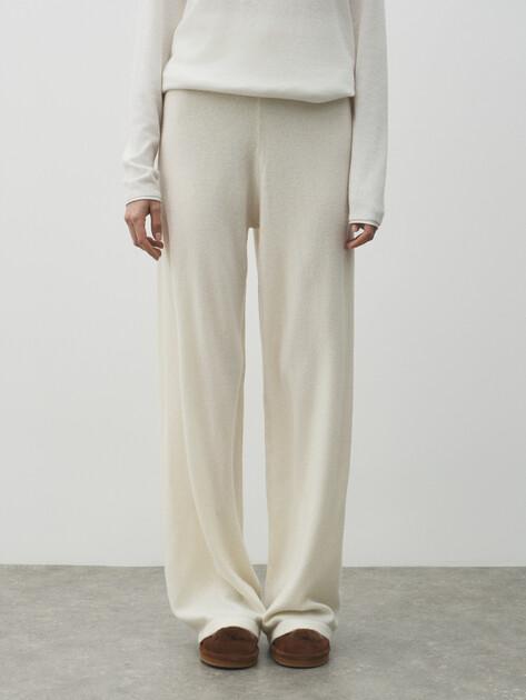 MAISON DAVID Wide-leg trousers (natural wool/cashmere)