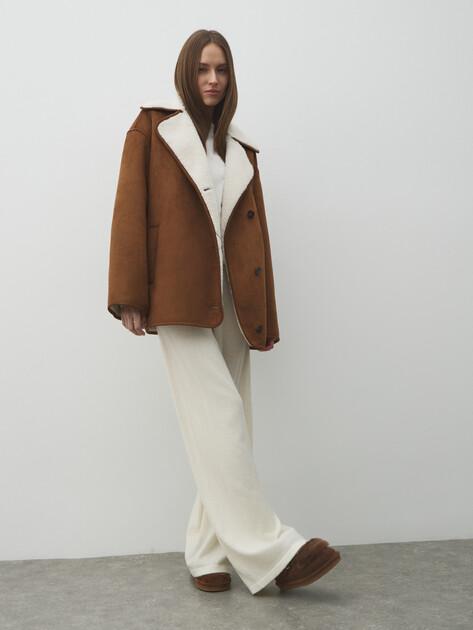 MAISON DAVID Wide-leg trousers (natural wool/cashmere)
