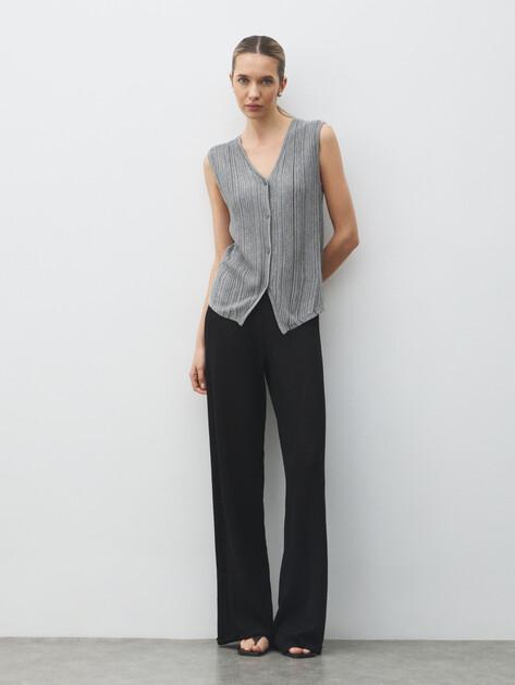 MAISON DAVID Wide-leg trousers (viscose/polyester)