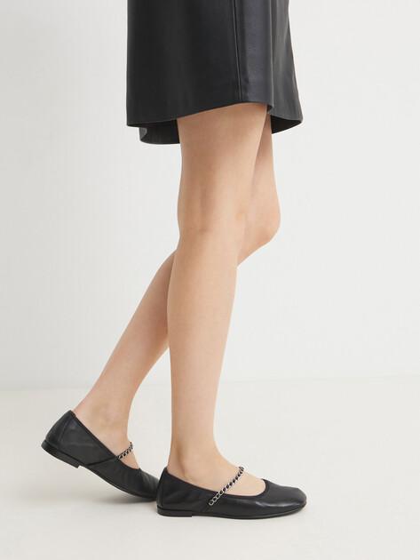 TENDANCE Mary Jane ballet flats (genuine leather/metal)