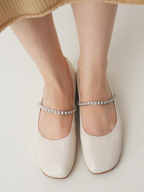 TENDANCE Mary Jane ballet flats (genuine leather/metal)