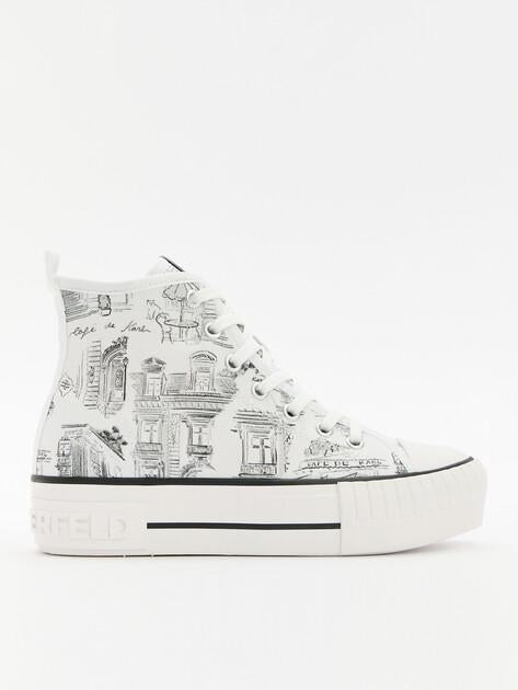 KARL LAGERFELD Высокие кеды KAMPUS MAX  Jorge Parra Print Hi (хлопок/резина)