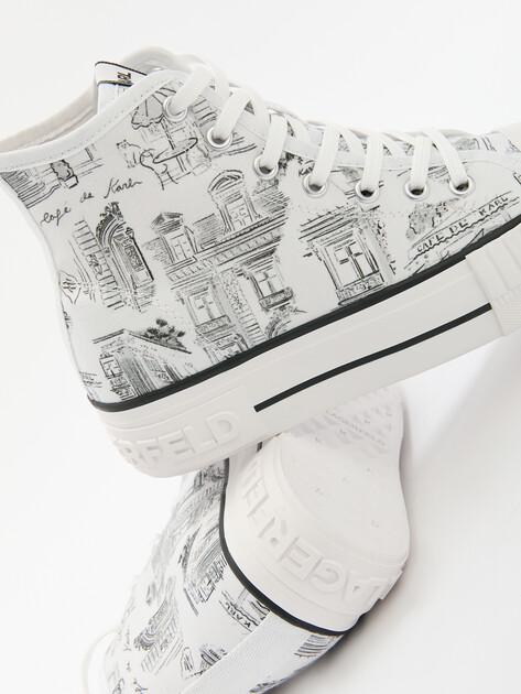 KARL LAGERFELD Высокие кеды KAMPUS MAX  Jorge Parra Print Hi (хлопок/резина)